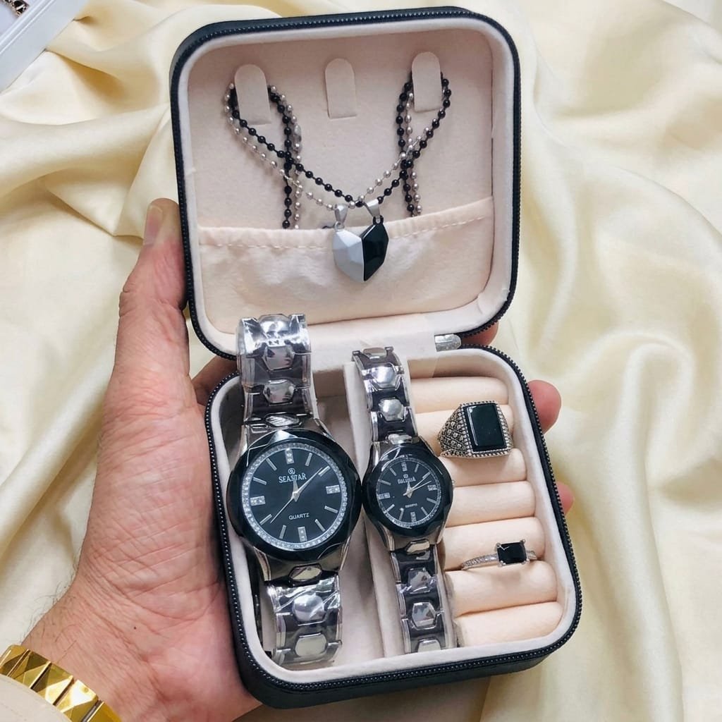 Dil Collection Artificial Jewelry Gift Set Couple Watch